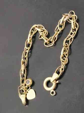 Золотой браслет с подвесками 585 пр.20 см - Материал: золото 585 Бишкек