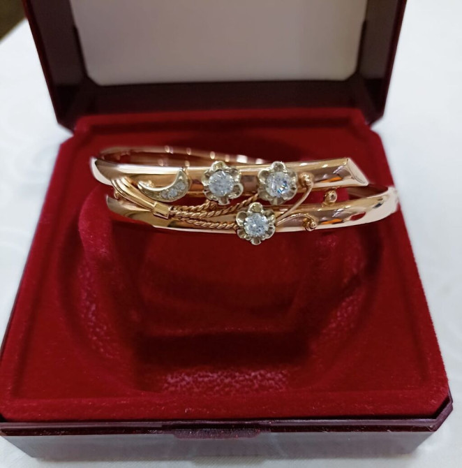 Женский браслет-кафф из металла теплого золотистого тона с Бишкек - изображение 1