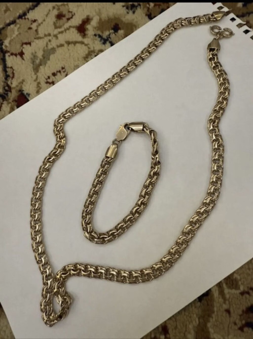 Браслет, Проба 585, Унисекс, Б/у, Парный набор Бишкек - изображение 1