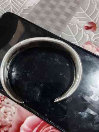 Жесткий браслет-манжет из металла (серебристый цвет) - Тип: открытый Бишкек