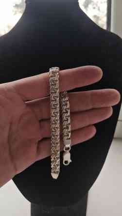 Серебряный браслет ручной работы, выполненный в плетении «Бисмарк» Бишкек