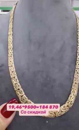Золотая цепь плотного плетения королевское плетение (широкая Бишкек