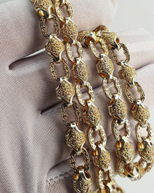 Позолоченная цепь Серебро 925 проба Ювелир. Ювелирные изделия Бишкек - изображение 1