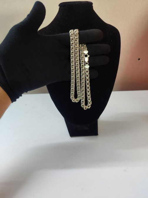 Серебряная цепочка с плетением «Бисмарк». Прочная и стильная, подходит Бишкек - изображение 1