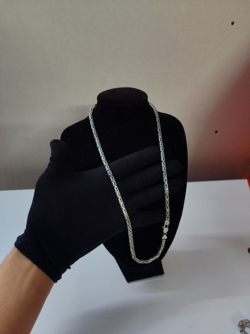 Мужская серебряная цепочка плетения «Византия». Изготовление под Заказ Бишкек - изображение 1