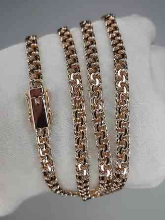 Золотая цепочка плетения «Бисмарк» из красного золота 585 пробы Бишкек