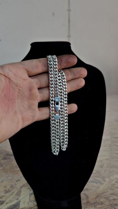 Серебряная цепочка кубинского плетения Ручная работа Делаю на Заказ Бишкек - изображение 1