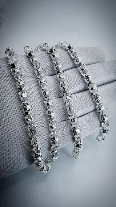 Серебряная цепь ручной работы, выполненная в византийском стиле Бишкек - изображение 1