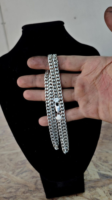 Серебряная цепь Панцирь 50 гр Делаю на Заказ Золотые и Серебряные Бишкек - изображение 1