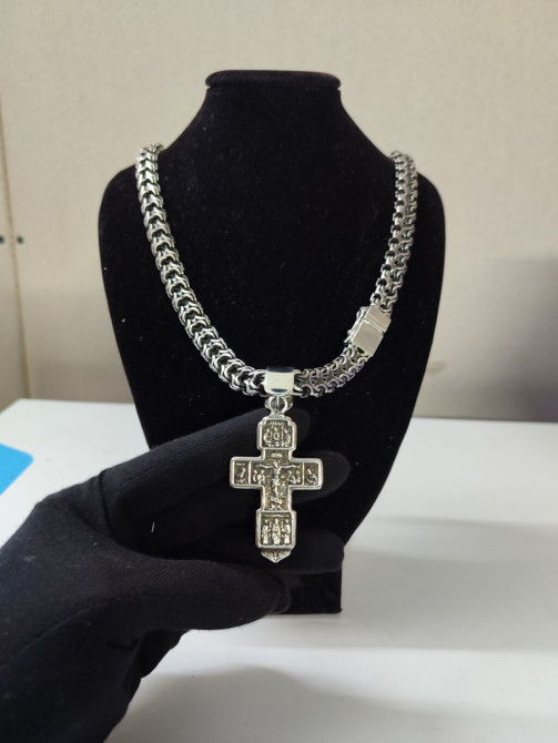 Цепь Рамзес 200 гр крест 25 грамм Серебро 925 пробы. Делаю на Заказ Бишкек - изображение 1