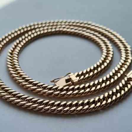 Изящная цепочка плетения «Двойной панцирь», выполненная из золота 585 Бишкек