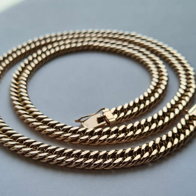 Изящная цепочка плетения «Двойной панцирь», выполненная из золота 585 Бишкек - изображение 1