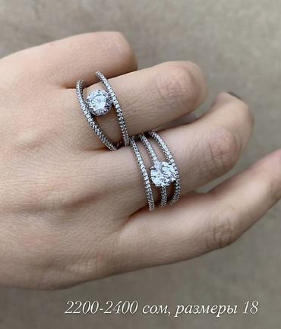 Кольца с муассанитом и фианитами, серебро 925 - Новое поступление Бишкек - изображение 12