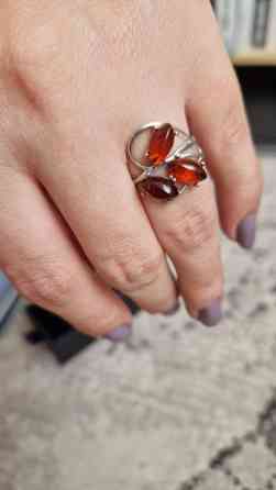 Кольцо, Проба 925, Женские, Янтарь, Новый Бишкек