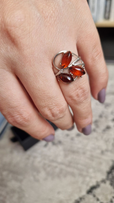Кольцо, Проба 925, Женские, Янтарь, Новый Бишкек - изображение 1