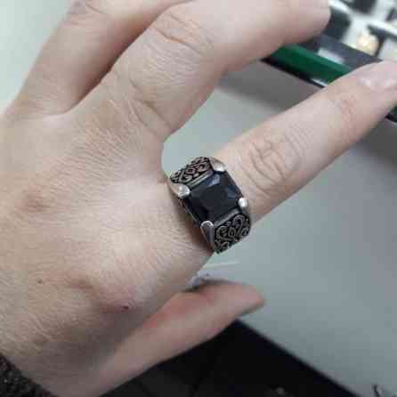 Серебро 925пробы производитель турция камень чёрный агат все размеры Бишкек