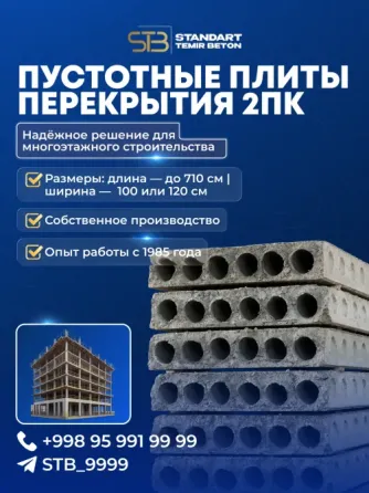 Пустотные плиты перекрытия 2ПК Ош
