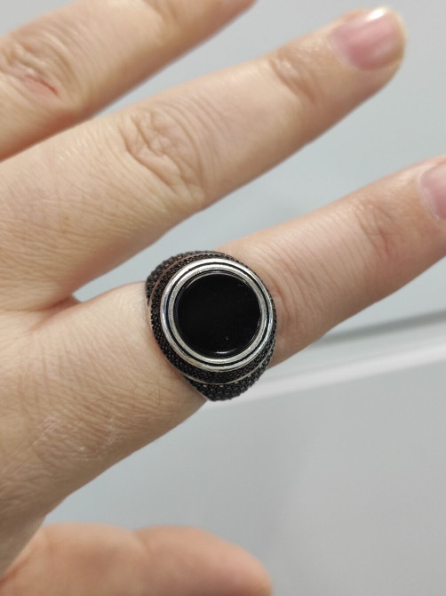 Серебро с Марказидами 925 пробы Серебряный мужской кольцо ( Печатка) Бишкек - изображение 1