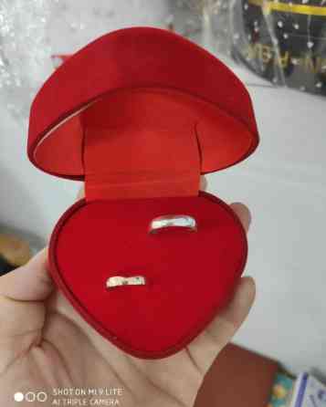 Серебряные обручальные кольцы серебро и серебро напыление золотом 925 Бишкек