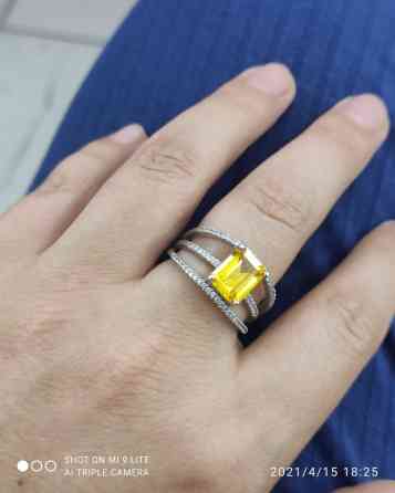 Италия Эксклюзив Серебро 925 пробы Размеры имеются Камни лимонный по Бишкек