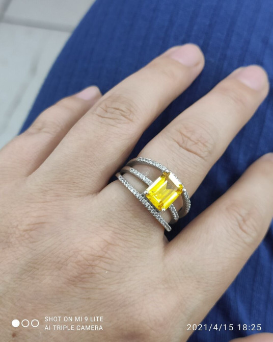 Италия Эксклюзив Серебро 925 пробы Размеры имеются Камни лимонный по Bishkek - photo 1