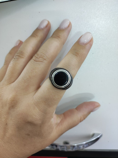 Мужская Печатка Серебро с марказидами 925 пробы Есть доставка по Бишкек - изображение 1