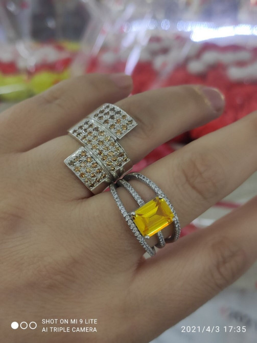 Колечки Работа ручная Серебро 925 пробы Размеры имеются Есть доставка Бишкек - изображение 1