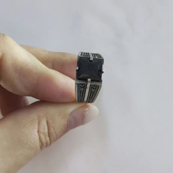 Серебряный Мужской Печатка Серебро с марказидами 925 пробы Размеры Бишкек - сүрөт 1