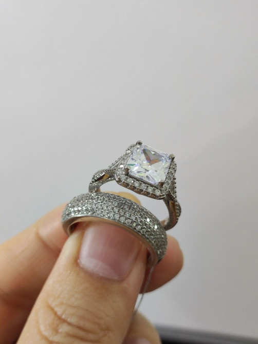 Кольцо 2в1 Серебро 925 пробы Есть доставка по городу и регионы Бишкек - изображение 1