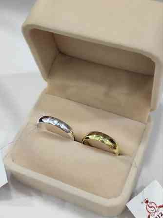 Серебряные обручальные кольцы Серебро с напылением жёлтое золото 925 Бишкек