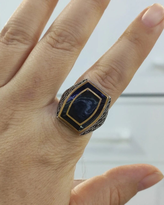 Серебряное Мужское кольцо Серебро 925 пробы Размеры имеются Цена Бишкек - изображение 1