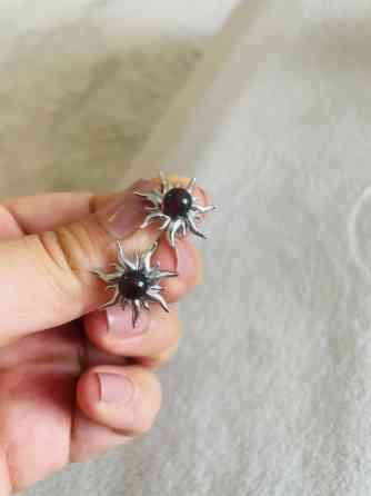 Серебряные серьги, Проба 925, Янтарь, Женские, Новый Бишкек