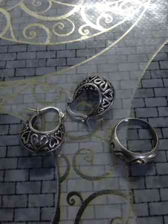 Продаю наборы серебро Серги с кольцами 925пробы Бишкек