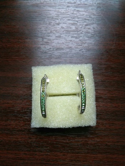 Серебряные серьги, Проба 925, Цирконий, Женские, Новый Бишкек - изображение 1