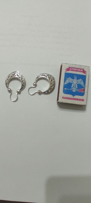 Продаю серебряные серьги 1500 сом с пробой, пробу не помню, но Бишкек - изображение 1