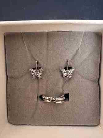 Серебряные серьги, Проба 925, Фианит, Женские, Б/у Бишкек