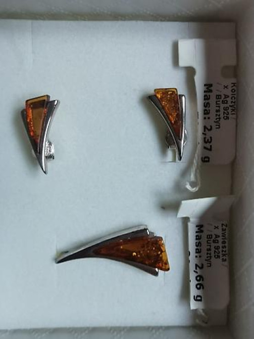 Серебряные серьги, Проба 925, Янтарь, Женские, Новый Бишкек - изображение 18