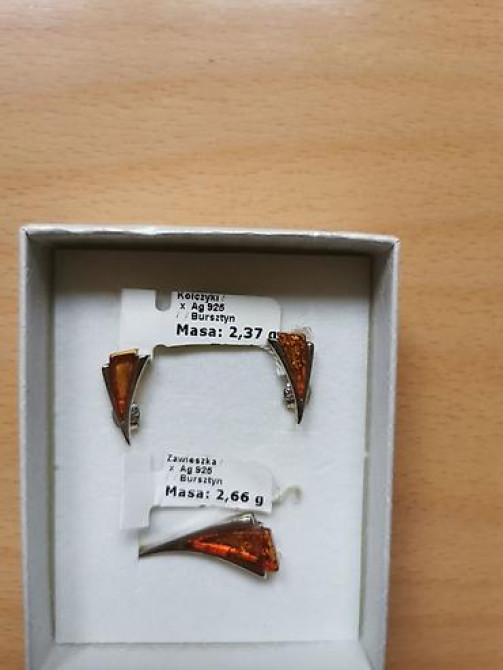 Серебряные серьги, Проба 925, Янтарь, Женские, Новый Бишкек - изображение 19