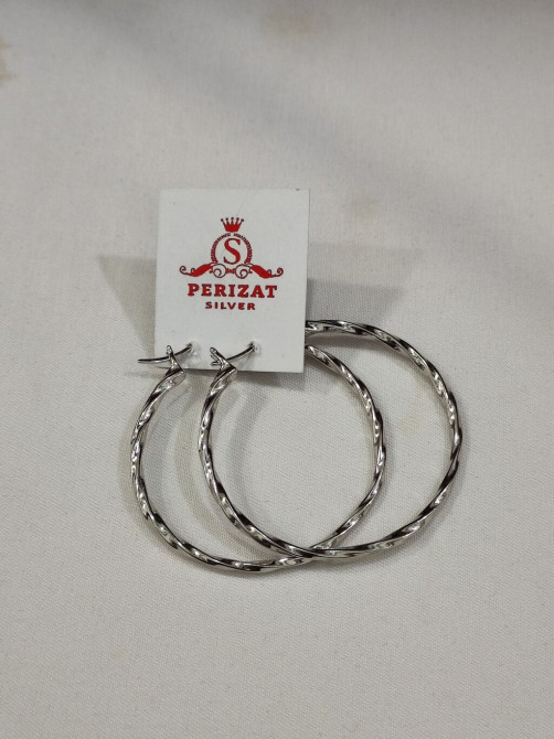 Серебряные серьги Конго Серебро 925 пробы Для заказа пишите на Бишкек - изображение 1