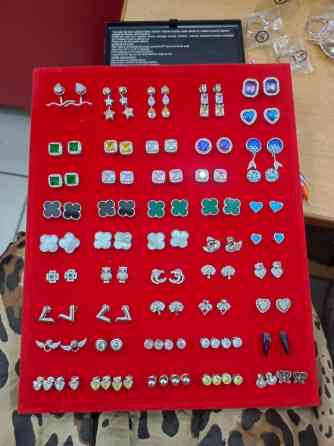 Серебряные гвоздики 925 пробы дизайн Италия Серебро кумуш золото Бишкек