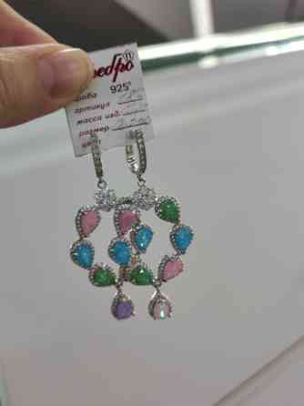 Серебряный Серьги с натуральными камнями Серебро 925 пробы Цена Бишкек