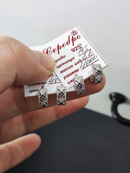 Серебро 925 пробы Серебряный Серьги Дизайн Италия Ванклиф Качество Бишкек - сүрөт 1