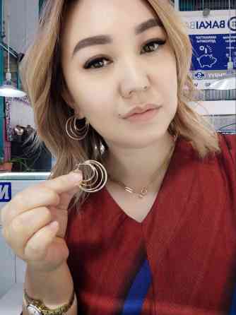 Серебряный Серьги Конго Серебро напыление жёлтое золото 925 пробы Бишкек