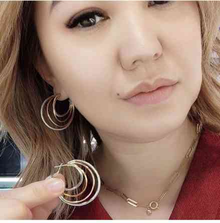 Серебряный Серьги Конго Серебро напыление жёлтое золото 925 пробы Бишкек