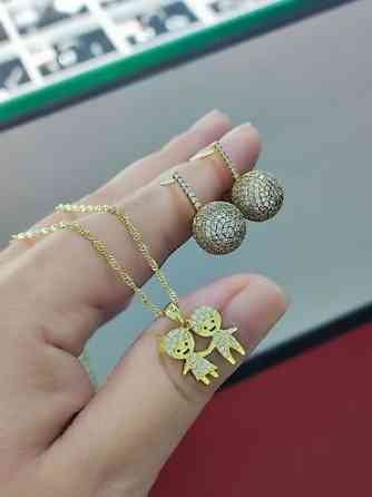 Серебро Италия Серебряный Серьги+ Цепочка с подвеской Цена 4500сом Бишкек