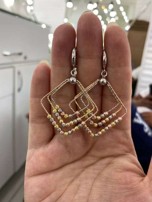 Италия Эксклюзив ДОРИКА Очень красивый и нежный Серьги Серебро покрыто Бишкек - изображение 1