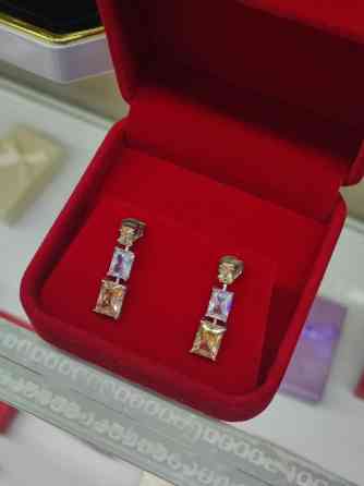 Серебряные серьги, Проба 925, Циркон, Женские, Новый Бишкек