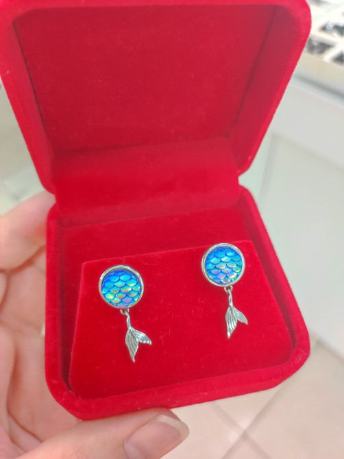 Серебряные серьги, Проба 925, Женские, Новый Бишкек - изображение 1