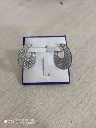 Очень красивый и модный Серьги из Серебро 925пробы Покрыто родием (не Бишкек
