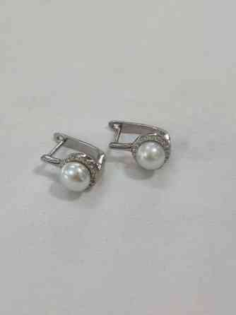 Серебро 925 Пробы Серебряные серьги Жемчуг Качество отличное Дизайн Бишкек